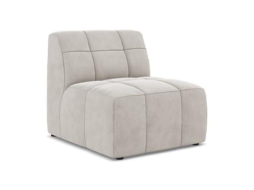 makamii Aloha Sofa Mittelmodul in Beige - Modernes Sesselsmodul aus Samt, modular & kombinierbar, skandinavisches Design, Oeko-Tex Zertifiziert 75x90x77 cm, bis 250 kg belastbar von makamii