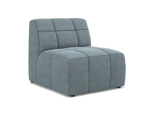 makamii Aloha Sofa Mittelmodul in Blau - Modernes Sesselsmodul aus Bouclé, modular & kombinierbar, skandinavisches Design, Oeko-Tex Zertifiziert 75x90x77 cm, bis 250 kg belastbar von makamii