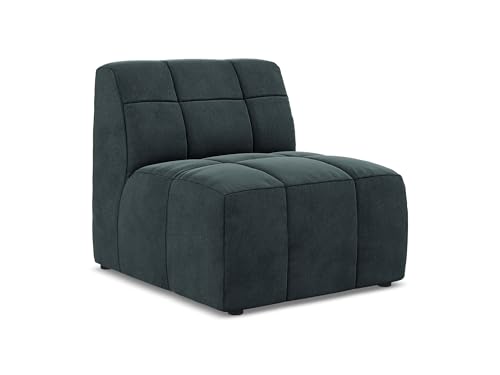 makamii Aloha Sofa Mittelmodul in Blau - Modernes Sesselsmodul aus Samt, modular & kombinierbar, skandinavisches Design, Oeko-Tex Zertifiziert 75x90x77 cm, bis 250 kg belastbar von makamii
