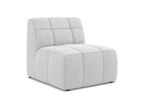 makamii Aloha Sofa Mittelmodul in Grau - Modernes Sesselsmodul aus Bouclé, modular & kombinierbar, skandinavisches Design, Oeko-Tex Zertifiziert 75x90x77 cm, bis 250 kg belastbar von makamii