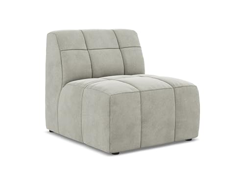 makamii Aloha Sofa Mittelmodul in Grau - Modernes Sesselsmodul aus Samt, modular & kombinierbar, skandinavisches Design, Oeko-Tex Zertifiziert 75x90x77 cm, bis 250 kg belastbar von makamii