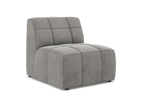 makamii Aloha Sofa Mittelmodul in Grau - Modernes Sesselsmodul aus Samt, modular & kombinierbar, skandinavisches Design, Oeko-Tex Zertifiziert 75x90x77 cm, bis 250 kg belastbar von makamii