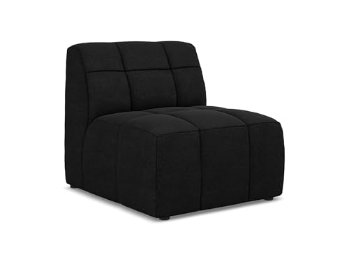 makamii Aloha Sofa Mittelmodul in Schwarz - Modernes Sesselsmodul aus Bouclé, modular & kombinierbar, skandinavisches Design, Oeko-Tex Zertifiziert 75x90x77 cm, bis 250 kg belastbar von makamii