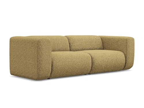 makamii Ekahi 3-Sitzer Modulsofa in Gelb - Modernes Designsofa aus Strukturstoff, modular, ohne Schlaffunktion, moderner Japandi-Stil, Oeko-Tex Zertifiziert 228x89x70 cm, bis 250 kg belastbar von makamii