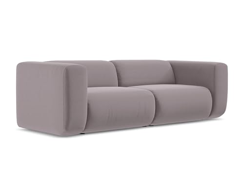 makamii Ekahi 3-Sitzer Modulsofa in Violett - Modernes Designsofa aus Samt, modular, ohne Schlaffunktion, moderner Japandi-Stil, Oeko-Tex Zertifiziert 228x89x70 cm, bis 250 kg belastbar von makamii