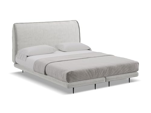 makamii Halia Polsterbett 160x200 cm in Grau - Doppelbett mit Lattenrost und Matratze, gepolstertes Bettgestell mit Kopfteil für Schlafzimmer & Gästezimmer, Oeko-Tex Zertifiziert - aus Samtstoff makamii Halia Polsterbett 160x200 cm in Grau - Doppelbett mit Lattenrost und Matratze, gepolstertes Bettgestell mit Kopfteil für Schlafzimmer & Gästezimmer, Oeko-Tex Zertifiziert - aus Samtstoff von makamii