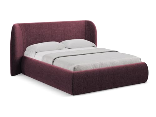 makamii Hauke Polsterbett mit Stauraum 140x200 cm in Rot - Doppelbett mit Lattenrost, gepolstertes Bettgestell mit Kopfteil für Schlafzimmer & Gästezimmer, Oeko-Tex Zertifiziert - aus Chenille-Stoff makamii Hauke Polsterbett mit Stauraum 140x200 cm in Rot - Doppelbett mit Lattenrost, gepolstertes Bettgestell mit Kopfteil für Schlafzimmer & Gästezimmer, Oeko-Tex Zertifiziert - aus Chenille-Stoff von makamii