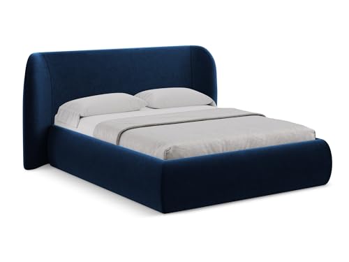 makamii Hauke Polsterbett mit Stauraum 160x200 cm in Blau - Doppelbett mit Lattenrost, gepolstertes Bettgestell mit Kopfteil für Schlafzimmer & Gästezimmer, Oeko-Tex Zertifiziert - aus Samtstoff makamii Hauke Polsterbett mit Stauraum 160x200 cm in Blau - Doppelbett mit Lattenrost, gepolstertes Bettgestell mit Kopfteil für Schlafzimmer & Gästezimmer, Oeko-Tex Zertifiziert - aus Samtstoff von makamii