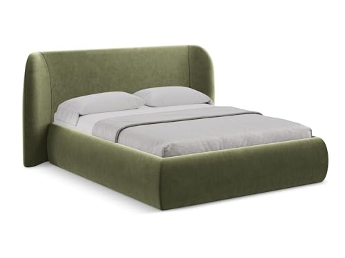 makamii Hauke Polsterbett mit Stauraum 160x200 cm in Grün - Doppelbett mit Lattenrost, gepolstertes Bettgestell mit Kopfteil für Schlafzimmer & Gästezimmer, Oeko-Tex Zertifiziert - aus Samtstoff makamii Hauke Polsterbett mit Stauraum 160x200 cm in Grün - Doppelbett mit Lattenrost, gepolstertes Bettgestell mit Kopfteil für Schlafzimmer & Gästezimmer, Oeko-Tex Zertifiziert - aus Samtstoff von makamii