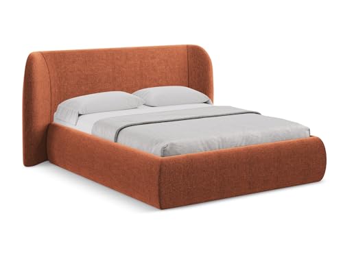 makamii Hauke Polsterbett mit Stauraum 180x200 cm in Orange - Doppelbett mit Lattenrost, gepolstertes Bettgestell mit Kopfteil für Schlafzimmer & Gästezimmer, Oeko-Tex Zertifiziert - aus Chenille makamii Hauke Polsterbett mit Stauraum 180x200 cm in Orange - Doppelbett mit Lattenrost, gepolstertes Bettgestell mit Kopfteil für Schlafzimmer & Gästezimmer, Oeko-Tex Zertifiziert - aus Chenille von makamii