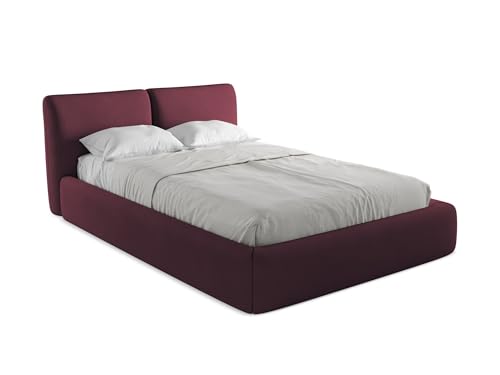 makamii Hoku Polsterbett mit Stauraum 140x200 cm in Rot - Doppelbett mit Lattenrost, gepolstertes Bettgestell mit Kopfteil für Schlafzimmer & Gästezimmer, Oeko-Tex Zertifiziert - aus Chenille-Stoff makamii Hoku Polsterbett mit Stauraum 140x200 cm in Rot - Doppelbett mit Lattenrost, gepolstertes Bettgestell mit Kopfteil für Schlafzimmer & Gästezimmer, Oeko-Tex Zertifiziert - aus Chenille-Stoff von makamii