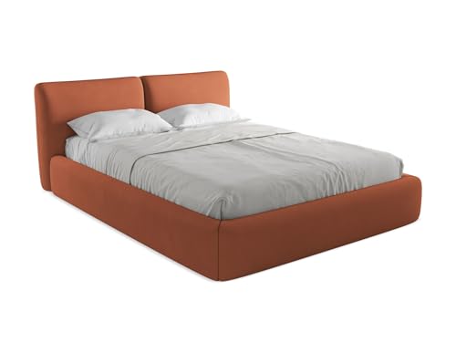 makamii Hoku Polsterbett mit Stauraum 160x200 cm in Orange - Doppelbett mit Lattenrost, gepolstertes Bettgestell mit Kopfteil für Schlafzimmer & Gästezimmer, Oeko-Tex Zertifiziert - aus Chenille makamii Hoku Polsterbett mit Stauraum 160x200 cm in Orange - Doppelbett mit Lattenrost, gepolstertes Bettgestell mit Kopfteil für Schlafzimmer & Gästezimmer, Oeko-Tex Zertifiziert - aus Chenille von makamii