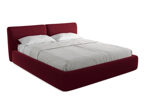 makamii Hoku Polsterbett mit Stauraum 180x200 cm in Rot - Doppelbett mit Lattenrost, gepolstertes Bettgestell mit Kopfteil für Schlafzimmer & Gästezimmer, Oeko-Tex Zertifiziert - aus Samtstoff makamii Hoku Polsterbett mit Stauraum 180x200 cm in Rot - Doppelbett mit Lattenrost, gepolstertes Bettgestell mit Kopfteil für Schlafzimmer & Gästezimmer, Oeko-Tex Zertifiziert - aus Samtstoff von makamii