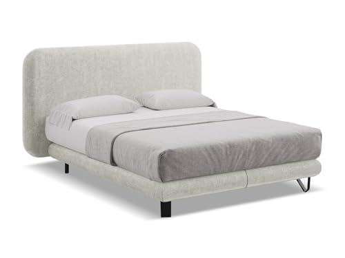 makamii Ilima Polsterbett 140x200 cm in Beige - Doppelbett mit Lattenrost und Matratze, gepolstertes Bettgestell mit Kopfteil für Schlafzimmer & Gästezimmer, Oeko-Tex Zertifiziert - aus Boucle-Stoff makamii Ilima Polsterbett 140x200 cm in Beige - Doppelbett mit Lattenrost und Matratze, gepolstertes Bettgestell mit Kopfteil für Schlafzimmer & Gästezimmer, Oeko-Tex Zertifiziert - aus Boucle-Stoff von makamii