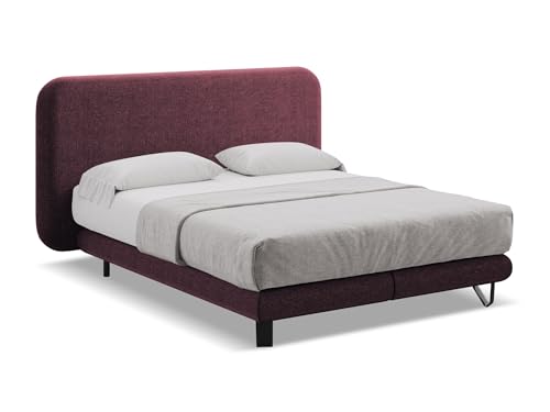 makamii Ilima Polsterbett 140x200 cm in Rot - Doppelbett mit Lattenrost und Matratze, gepolstertes Bettgestell mit Kopfteil für Schlafzimmer & Gästezimmer, Oeko-Tex Zertifiziert - aus Chenille-Stoff makamii Ilima Polsterbett 140x200 cm in Rot - Doppelbett mit Lattenrost und Matratze, gepolstertes Bettgestell mit Kopfteil für Schlafzimmer & Gästezimmer, Oeko-Tex Zertifiziert - aus Chenille-Stoff von makamii