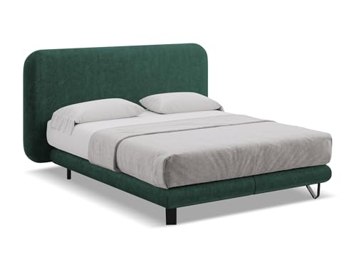makamii Ilima Polsterbett 180x200 cm in Grün - Doppelbett mit Lattenrost und Matratze, gepolstertes Bettgestell mit Kopfteil für Schlafzimmer & Gästezimmer, Oeko-Tex Zertifiziert - aus Boucle-Stoff makamii Ilima Polsterbett 180x200 cm in Grün - Doppelbett mit Lattenrost und Matratze, gepolstertes Bettgestell mit Kopfteil für Schlafzimmer & Gästezimmer, Oeko-Tex Zertifiziert - aus Boucle-Stoff von makamii