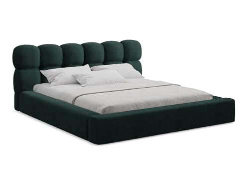 makamii Kahu Polsterbett mit Stauraum 140x200 cm in Grün - Doppelbett mit Lattenrost, gepolstertes Bettgestell mit Kopfteil für Schlafzimmer & Gästezimmer, Oeko-Tex Zertifiziert - aus Samt makamii Kahu Polsterbett mit Stauraum 140x200 cm in Grün - Doppelbett mit Lattenrost, gepolstertes Bettgestell mit Kopfteil für Schlafzimmer & Gästezimmer, Oeko-Tex Zertifiziert - aus Samt von makamii