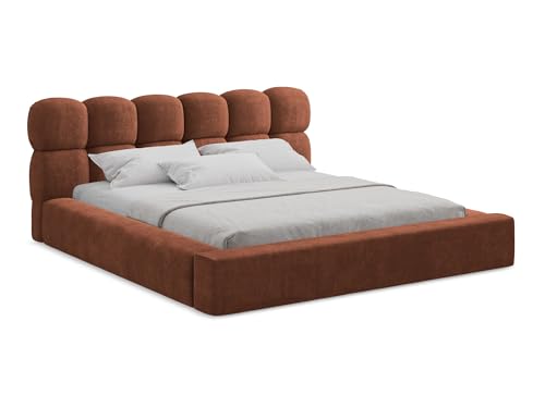 makamii Kahu Polsterbett mit Stauraum 140x200 cm in Orange - Doppelbett mit Lattenrost, gepolstertes Bettgestell mit Kopfteil für Schlafzimmer & Gästezimmer, Oeko-Tex Zertifiziert - aus Chenille makamii Kahu Polsterbett mit Stauraum 140x200 cm in Orange - Doppelbett mit Lattenrost, gepolstertes Bettgestell mit Kopfteil für Schlafzimmer & Gästezimmer, Oeko-Tex Zertifiziert - aus Chenille von makamii