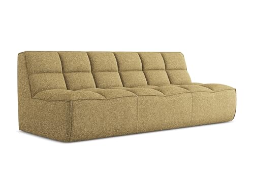 makamii Kalai 3-Sitzer Modulsofa in Gelb - Modernes Designsofa aus Strukturstoff, modular, ohne Schlaffunktion, moderner Japandi-Stil, Oeko-Tex Zertifiziert 210x93x75 cm, bis 150 kg belastbar von makamii
