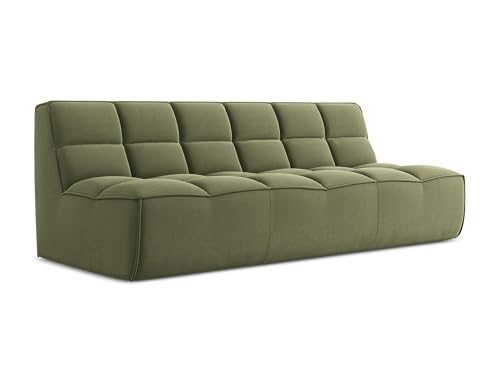 makamii Kalai 3-Sitzer Modulsofa in Grün - Modernes Designsofa aus Samt, modular, ohne Schlaffunktion, moderner Japandi-Stil, Oeko-Tex Zertifiziert 210x93x75 cm, bis 150 kg belastbar von makamii