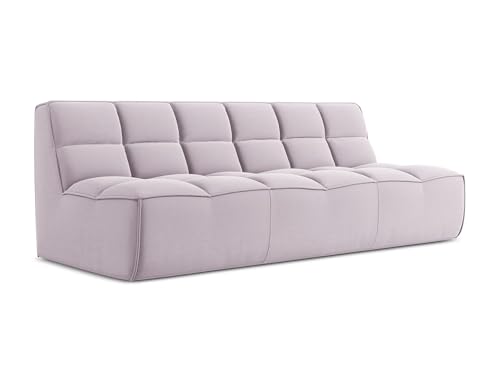 makamii Kalai 3-Sitzer Modulsofa in Violett - Modernes Designsofa aus Samt, modular, ohne Schlaffunktion, moderner Japandi-Stil, Oeko-Tex Zertifiziert 210x93x75 cm, bis 150 kg belastbar von makamii