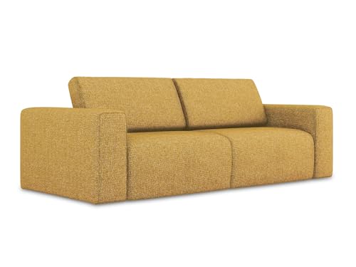 makamii Kalea 3-Sitzer Modulsofa in Gelb - Modernes Designsofa aus Strukturstoff, modular, ohne Schlaffunktion, moderner Japandi-Stil, Oeko-Tex Zertifiziert 224x103x80 cm, bis 350 kg belastbar von makamii