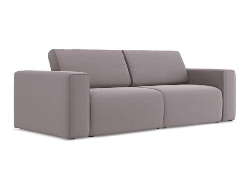 makamii Kalea 3-Sitzer Modulsofa in Violett - Modernes Designsofa aus Samt, modular, ohne Schlaffunktion, moderner Japandi-Stil, Oeko-Tex Zertifiziert 224x103x80 cm, bis 350 kg belastbar von makamii