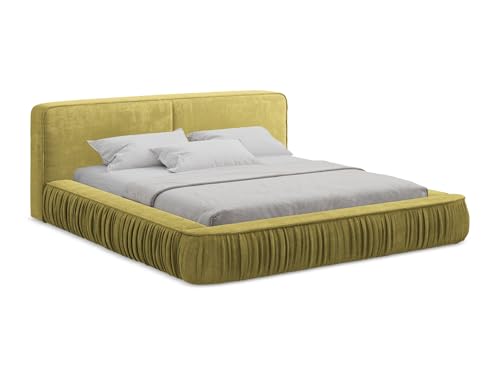makamii Keoni Polsterbett mit Stauraum 160x200 cm in Grün - Doppelbett mit Lattenrost, gepolstertes Bettgestell mit Kopfteil für Schlafzimmer & Gästezimmer, Oeko-Tex Zertifiziert - aus Chenille makamii Keoni Polsterbett mit Stauraum 160x200 cm in Grün - Doppelbett mit Lattenrost, gepolstertes Bettgestell mit Kopfteil für Schlafzimmer & Gästezimmer, Oeko-Tex Zertifiziert - aus Chenille von makamii