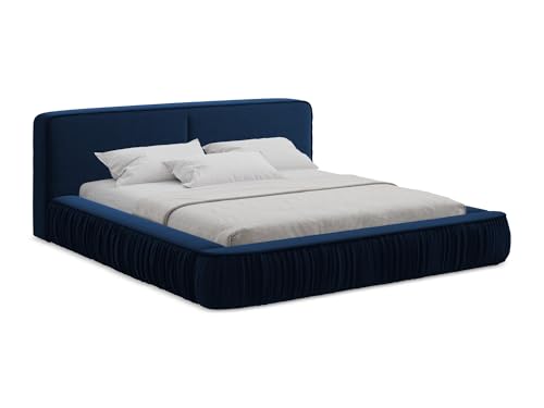 makamii Keoni Polsterbett mit Stauraum 180x200 cm in Blau - Doppelbett mit Lattenrost, gepolstertes Bettgestell mit Kopfteil für Schlafzimmer & Gästezimmer, Oeko-Tex Zertifiziert - aus Samt makamii Keoni Polsterbett mit Stauraum 180x200 cm in Blau - Doppelbett mit Lattenrost, gepolstertes Bettgestell mit Kopfteil für Schlafzimmer & Gästezimmer, Oeko-Tex Zertifiziert - aus Samt von makamii