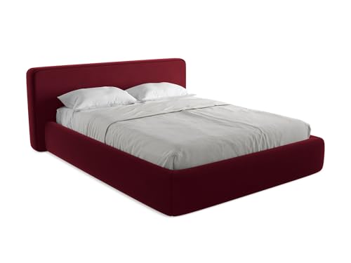 makamii Kiana Polsterbett mit Stauraum 160x200 cm in Rot - Doppelbett mit Lattenrost, gepolstertes Bettgestell mit Kopfteil für Schlafzimmer & Gästezimmer, Oeko-Tex Zertifiziert - aus Samtstoff makamii Kiana Polsterbett mit Stauraum 160x200 cm in Rot - Doppelbett mit Lattenrost, gepolstertes Bettgestell mit Kopfteil für Schlafzimmer & Gästezimmer, Oeko-Tex Zertifiziert - aus Samtstoff von makamii