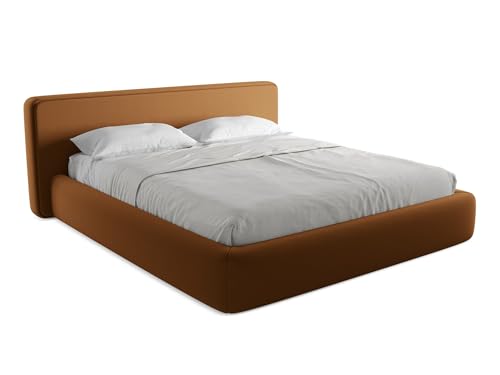 makamii Kiana Polsterbett mit Stauraum 180x200 cm in Orange - Doppelbett mit Lattenrost, gepolstertes Bettgestell mit Kopfteil für Schlafzimmer & Gästezimmer, Oeko-Tex Zertifiziert - aus Bouclé makamii Kiana Polsterbett mit Stauraum 180x200 cm in Orange - Doppelbett mit Lattenrost, gepolstertes Bettgestell mit Kopfteil für Schlafzimmer & Gästezimmer, Oeko-Tex Zertifiziert - aus Bouclé von makamii
