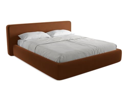 makamii Kiana Polsterbett mit Stauraum 180x200 cm in Orange - Doppelbett mit Lattenrost, gepolstertes Bettgestell mit Kopfteil für Schlafzimmer & Gästezimmer, Oeko-Tex Zertifiziert - aus Samtstoff makamii Kiana Polsterbett mit Stauraum 180x200 cm in Orange - Doppelbett mit Lattenrost, gepolstertes Bettgestell mit Kopfteil für Schlafzimmer & Gästezimmer, Oeko-Tex Zertifiziert - aus Samtstoff von makamii