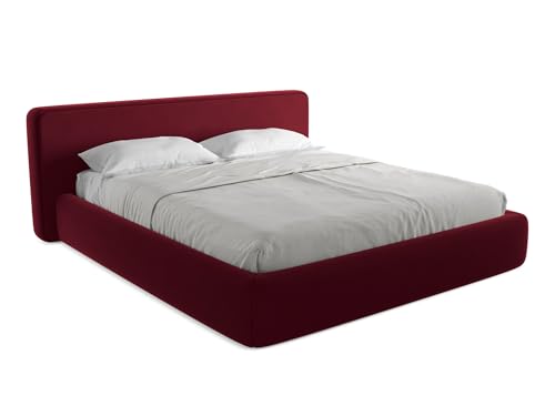 makamii Kiana Polsterbett mit Stauraum 180x200 cm in Rot - Doppelbett mit Lattenrost, gepolstertes Bettgestell mit Kopfteil für Schlafzimmer & Gästezimmer, Oeko-Tex Zertifiziert - aus Samtstoff makamii Kiana Polsterbett mit Stauraum 180x200 cm in Rot - Doppelbett mit Lattenrost, gepolstertes Bettgestell mit Kopfteil für Schlafzimmer & Gästezimmer, Oeko-Tex Zertifiziert - aus Samtstoff von makamii