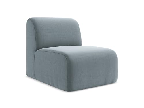 makamii Lani Sofa Mittelmodul in Blau - Modernes Sesselsmodul aus Samt, modular & kombinierbar, skandinavisches Design, Oeko-Tex Zertifiziert 70x94x75 cm, bis 150 kg belastbar von makamii