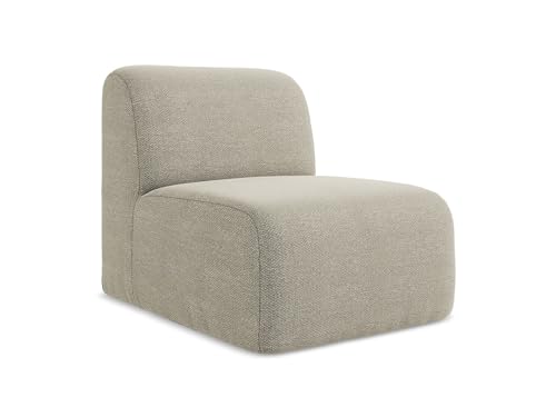 makamii Lani Sofa Mittelmodul in Grau - Modernes Sesselsmodul aus Bouclé, modular & kombinierbar, skandinavisches Design, Oeko-Tex Zertifiziert 70x94x75 cm, bis 150 kg belastbar von makamii