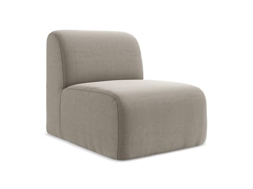 makamii Lani Sofa Mittelmodul in Grau - Modernes Sesselsmodul aus Samt, modular & kombinierbar, skandinavisches Design, Oeko-Tex Zertifiziert 70x94x75 cm, bis 150 kg belastbar von makamii