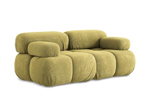 makamii Lokua 2-Sitzer Modulsofa in Grün - Modernes Designsofa aus Chenille, modular, ohne Schlaffunktion, moderner Japandi-Stil, Oeko-Tex Zertifiziert 190x96x70 cm, bis 150 kg belastbar von makamii