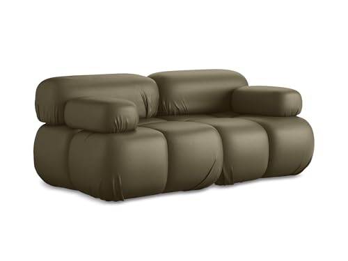 makamii Lokua 2-Sitzer Modulsofa in Grün - Modernes Designsofa aus Kunstleder, modular, ohne Schlaffunktion, moderner Japandi-Stil, Oeko-Tex Zertifiziert 190x96x70 cm, bis 150 kg belastbar makamii Lokua 2-Sitzer Modulsofa in Grün - Modernes Designsofa aus Kunstleder, modular, ohne Schlaffunktion, moderner Japandi-Stil, Oeko-Tex Zertifiziert 190x96x70 cm, bis 150 kg belastbar von makamii
