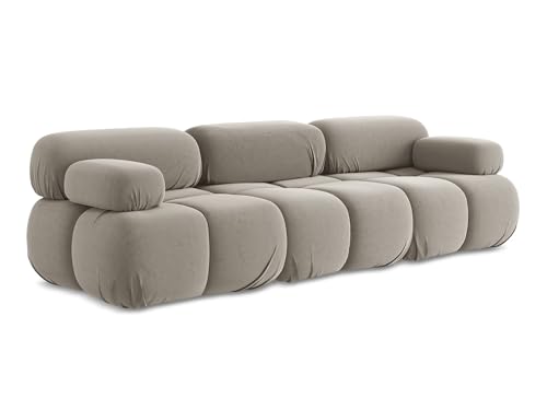 makamii Lokua 3-Sitzer Modulsofa in Grau - Modernes Designsofa aus Samt, modular, ohne Schlaffunktion, moderner Japandi-Stil, Oeko-Tex Zertifiziert 285x96x70 cm, bis 150 kg belastbar makamii Lokua 3-Sitzer Modulsofa in Grau - Modernes Designsofa aus Samt, modular, ohne Schlaffunktion, moderner Japandi-Stil, Oeko-Tex Zertifiziert 285x96x70 cm, bis 150 kg belastbar von makamii
