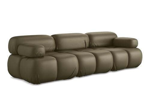 makamii Lokua 3-Sitzer Modulsofa in Grün - Modernes Designsofa aus Kunstleder, modular, ohne Schlaffunktion, moderner Japandi-Stil, Oeko-Tex Zertifiziert 285x96x70 cm, bis 150 kg belastbar makamii Lokua 3-Sitzer Modulsofa in Grün - Modernes Designsofa aus Kunstleder, modular, ohne Schlaffunktion, moderner Japandi-Stil, Oeko-Tex Zertifiziert 285x96x70 cm, bis 150 kg belastbar von makamii