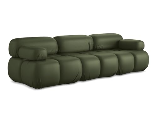 makamii Lokua 3-Sitzer Modulsofa in Grün - Modernes Designsofa aus Kunstleder, modular, ohne Schlaffunktion, moderner Japandi-Stil, Oeko-Tex Zertifiziert 285x96x70 cm, bis 150 kg belastbar makamii Lokua 3-Sitzer Modulsofa in Grün - Modernes Designsofa aus Kunstleder, modular, ohne Schlaffunktion, moderner Japandi-Stil, Oeko-Tex Zertifiziert 285x96x70 cm, bis 150 kg belastbar von makamii