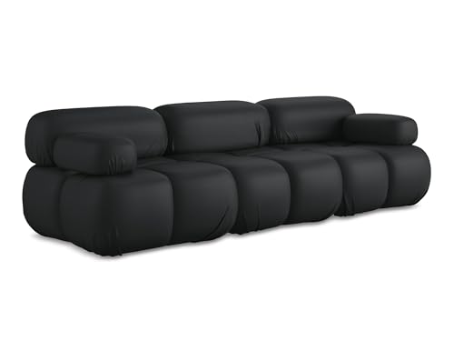 makamii Lokua 3-Sitzer Modulsofa in Schwarz - Modernes Designsofa aus Kunstleder, modular, ohne Schlaffunktion, moderner Japandi-Stil, Oeko-Tex Zertifiziert 285x96x70 cm, bis 150 kg belastbar makamii Lokua 3-Sitzer Modulsofa in Schwarz - Modernes Designsofa aus Kunstleder, modular, ohne Schlaffunktion, moderner Japandi-Stil, Oeko-Tex Zertifiziert 285x96x70 cm, bis 150 kg belastbar von makamii