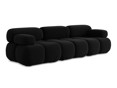 makamii Lokua 3-Sitzer Modulsofa in Schwarz - Modernes Designsofa aus Samt, modular, ohne Schlaffunktion, moderner Japandi-Stil, Oeko-Tex Zertifiziert 285x96x70 cm, bis 150 kg belastbar makamii Lokua 3-Sitzer Modulsofa in Schwarz - Modernes Designsofa aus Samt, modular, ohne Schlaffunktion, moderner Japandi-Stil, Oeko-Tex Zertifiziert 285x96x70 cm, bis 150 kg belastbar von makamii