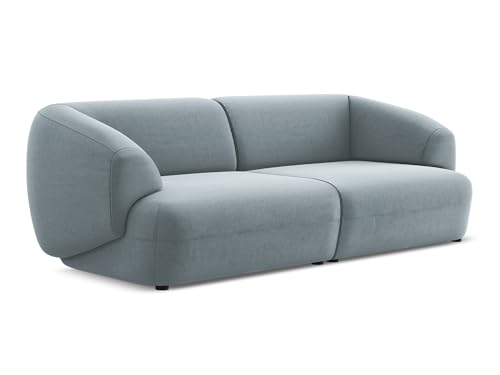 makamii Moana 4-Sitzer Modulsofa in Blau - Modernes Designsofa aus Samt, modular, ohne Schlaffunktion, skandinavischer Japandi-Stil, Oeko-Tex Zertifiziert 232x98x81 cm, bis 450 kg belastbar von makamii