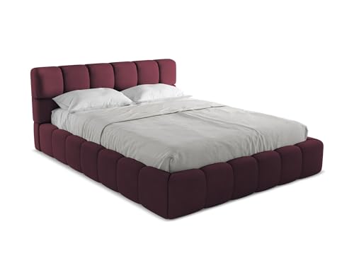 makamii Nalu Polsterbett mit Stauraum 160x200 cm in Rot - Doppelbett mit Lattenrost, gepolstertes Bettgestell mit Kopfteil für Schlafzimmer & Gästezimmer, Oeko-Tex Zertifiziert - aus Chenille-Stoff makamii Nalu Polsterbett mit Stauraum 160x200 cm in Rot - Doppelbett mit Lattenrost, gepolstertes Bettgestell mit Kopfteil für Schlafzimmer & Gästezimmer, Oeko-Tex Zertifiziert - aus Chenille-Stoff von makamii