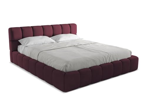 makamii Nalu Polsterbett mit Stauraum 180x200 cm in Rot - Doppelbett mit Lattenrost, gepolstertes Bettgestell mit Kopfteil für Schlafzimmer & Gästezimmer, Oeko-Tex Zertifiziert - aus Chenille-Stoff makamii Nalu Polsterbett mit Stauraum 180x200 cm in Rot - Doppelbett mit Lattenrost, gepolstertes Bettgestell mit Kopfteil für Schlafzimmer & Gästezimmer, Oeko-Tex Zertifiziert - aus Chenille-Stoff von makamii