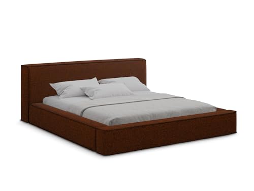 makamii Noho Polsterbett mit Stauraum 140x200 cm in Orange - Doppelbett mit Lattenrost, gepolstertes Bettgestell mit Kopfteil für Schlafzimmer & Gästezimmer, Oeko-Tex Zertifiziert - aus Bouclé makamii Noho Polsterbett mit Stauraum 140x200 cm in Orange - Doppelbett mit Lattenrost, gepolstertes Bettgestell mit Kopfteil für Schlafzimmer & Gästezimmer, Oeko-Tex Zertifiziert - aus Bouclé von makamii