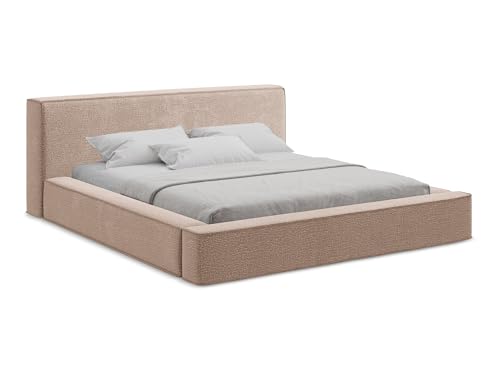 makamii Noho Polsterbett mit Stauraum 180x200 cm in Pink - Doppelbett mit Lattenrost, gepolstertes Bettgestell mit Kopfteil für Schlafzimmer & Gästezimmer, Oeko-Tex Zertifiziert - aus Strukturstoff makamii Noho Polsterbett mit Stauraum 180x200 cm in Pink - Doppelbett mit Lattenrost, gepolstertes Bettgestell mit Kopfteil für Schlafzimmer & Gästezimmer, Oeko-Tex Zertifiziert - aus Strukturstoff von makamii