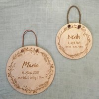Personalisiertes Holzschild/Geburt Geburtsdaten Türschild Geschenk Kinderzimmer Namensschild Personalisiertes Holzschild/Geburt Geburtsdaten Türschild Geschenk Kinderzimmer Namensschild von makana4u