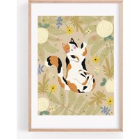 Calico Katze Art Print, Geschenk, Verlust Themen Geschenke Für Frauen, Kunstdruck, Florale Wandkunst von makerboo